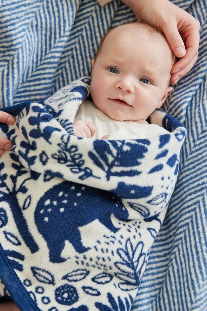 Whimsical Woods Mini Navy Blanket|10226