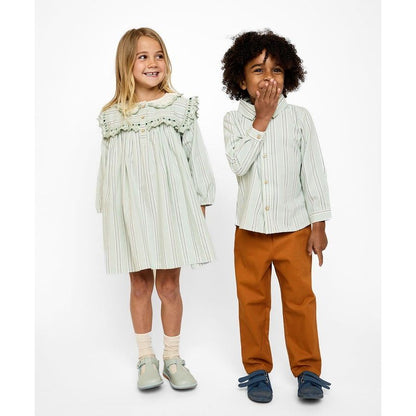 Jeffie Shirt, Sage Chevron Stripe|9214