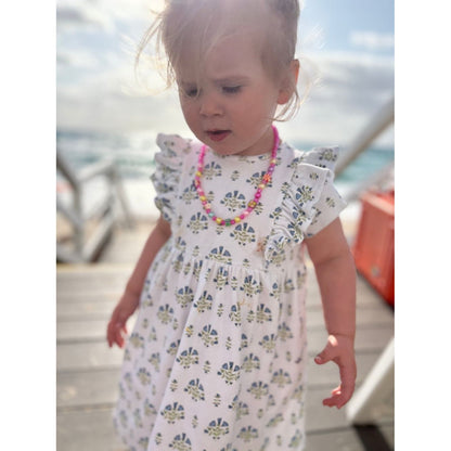 Posy Floral Block Block Print Lily Play Dress|7395