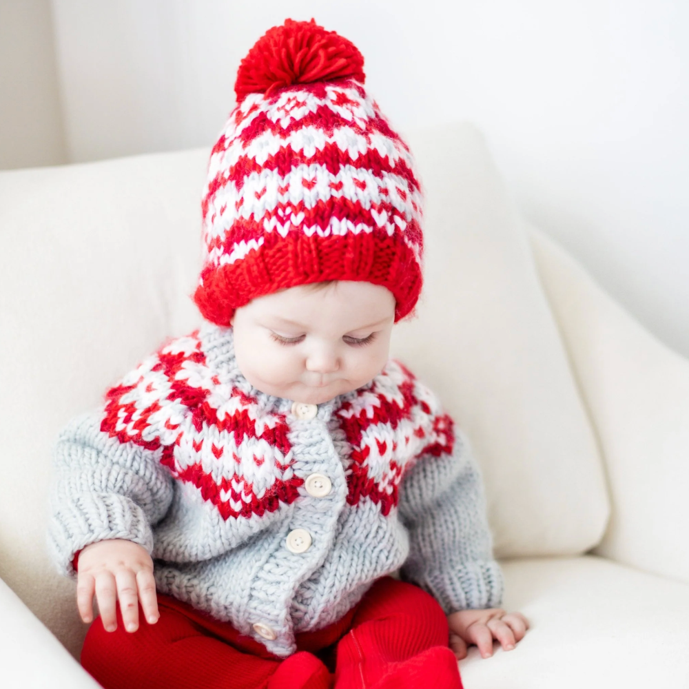 Fairisle Red Cardigan Sweater for Baby & Toddler|10544