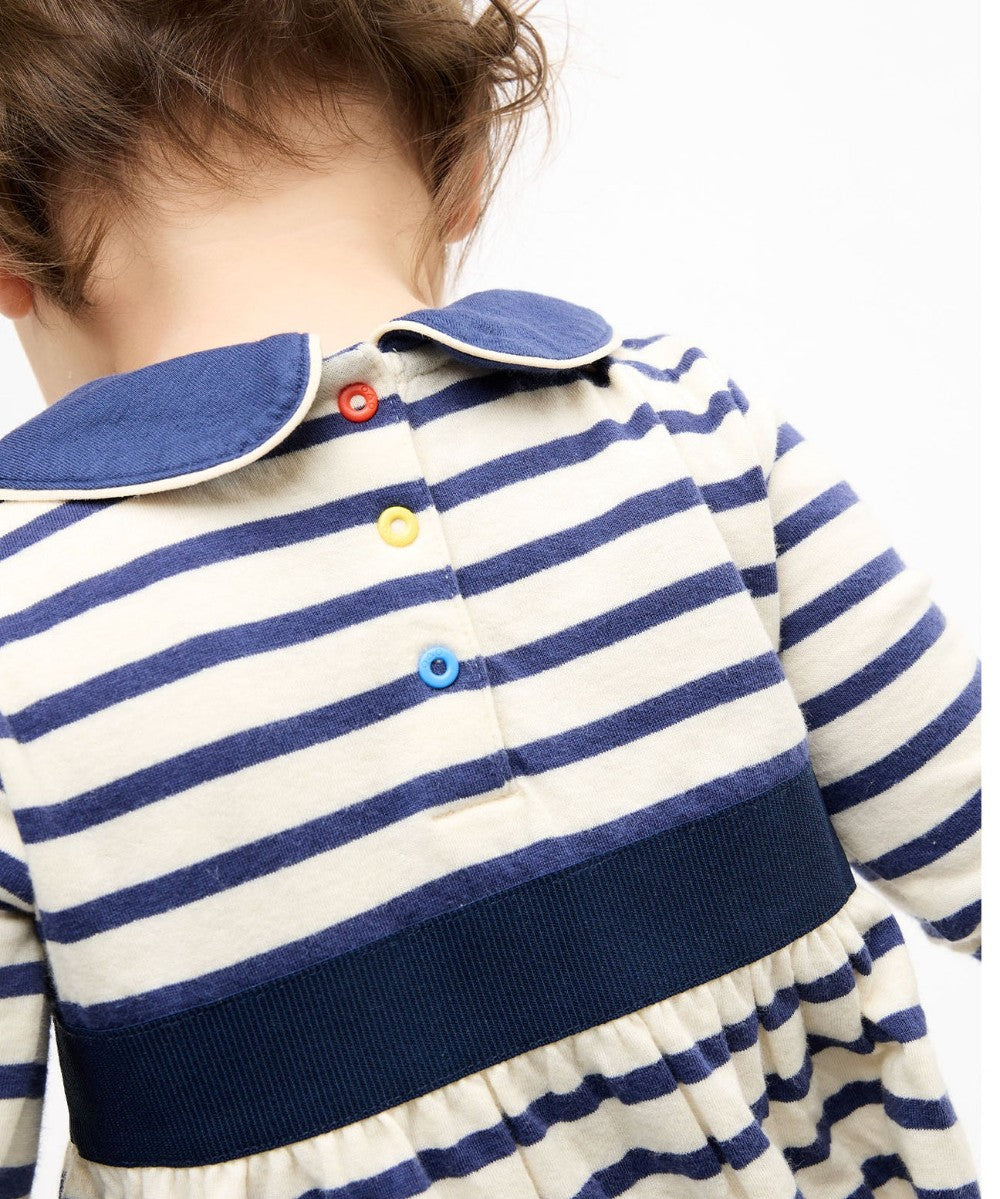 Marie Clare Baby Dress, Navy Stripe|9250