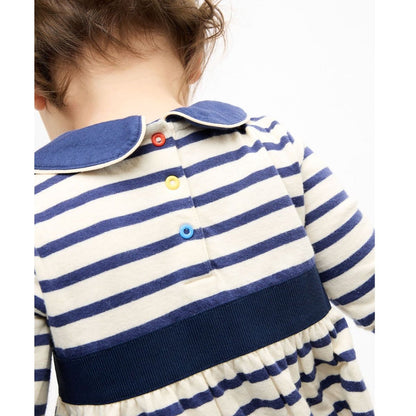 Marie Clare Baby Dress, Navy Stripe|9250