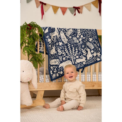 Whimsical Woods Mini Navy Blanket|10227