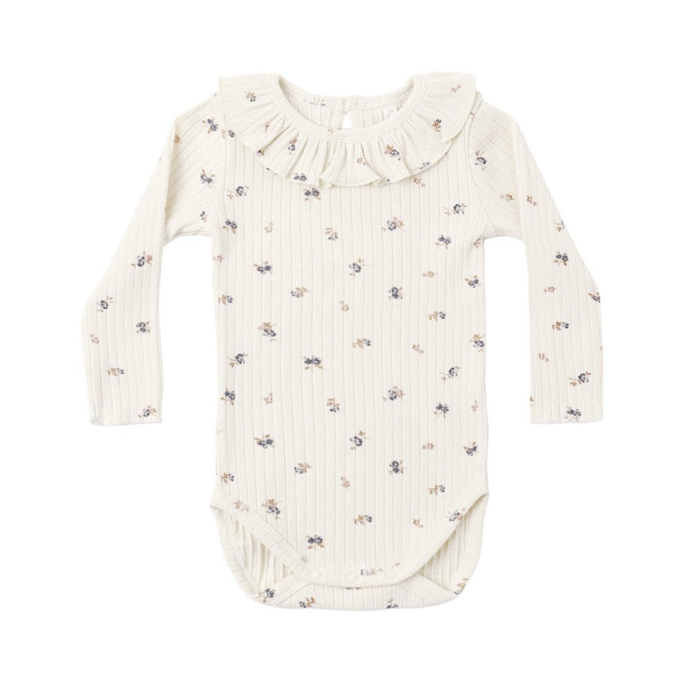 Ruffle Collar Bodysuit Natural Ditsy|11926