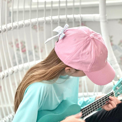 Girls' Rainbow Sparkle Bow Baseball Hat- pink|8105