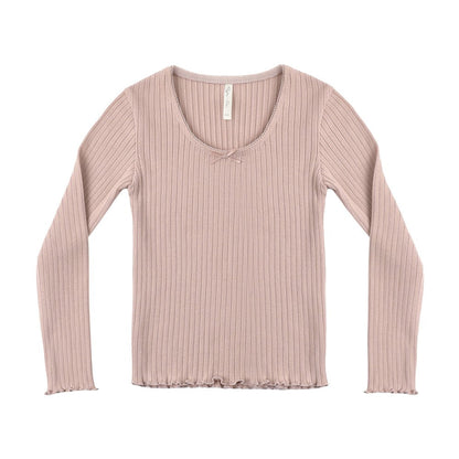 Ribbed Long Sleeve Rosewood|11875