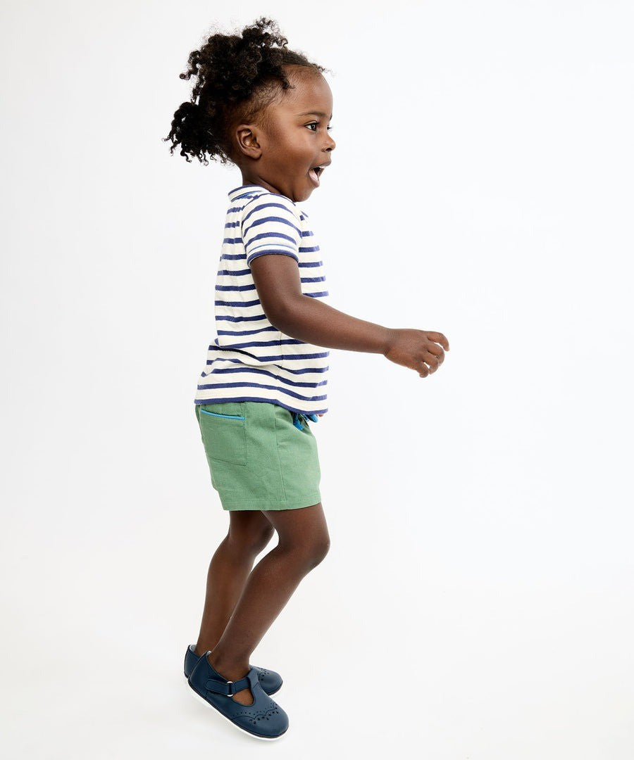 Willie Baby T-Shirt, Navy Stripe|10514