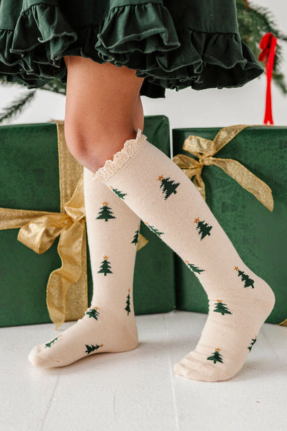 Tree Farm Lace Knee Socks|13593
