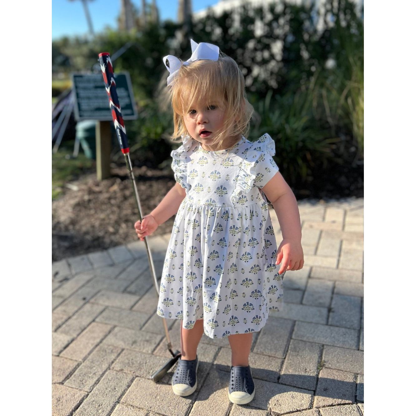 Posy Floral Block Block Print Lily Play Dress|7394