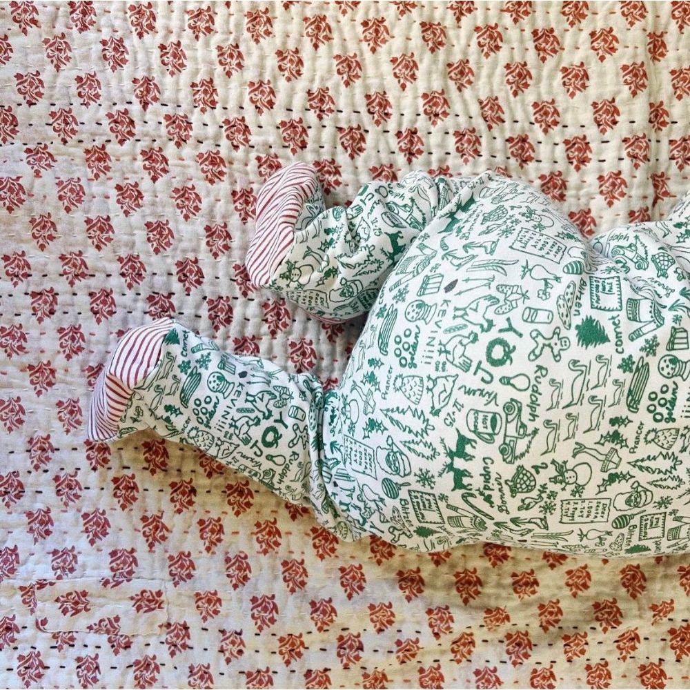 North Pole Christmas Zip Baby Onesie, Evergreen Multi|10312
