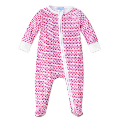Sailor Hearts Zip Baby Onesie- Pink|8835