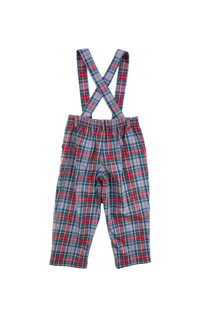 Plaid Pants with Removable Suspenders|12885