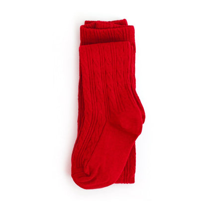 Bright Red Cable Knit Tights|10411