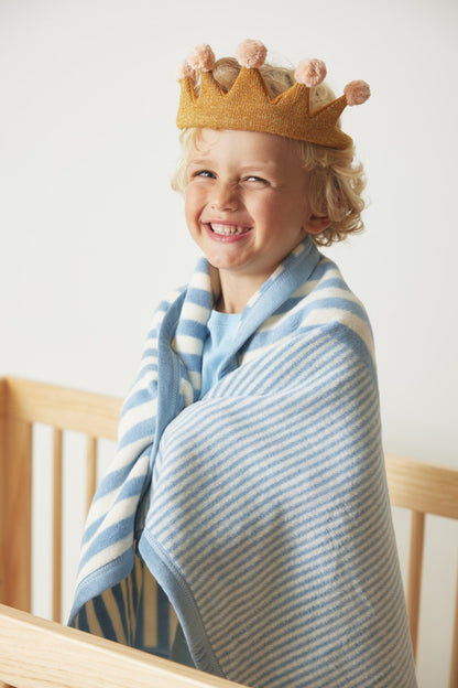 Sweet Pea Stripe Mini Blanket- Fog|13434