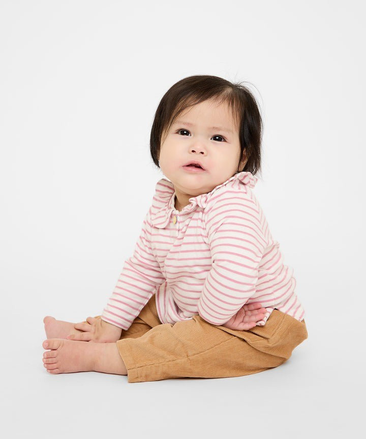 Hen Baby Shirt, Rose Mini Stripe|9456