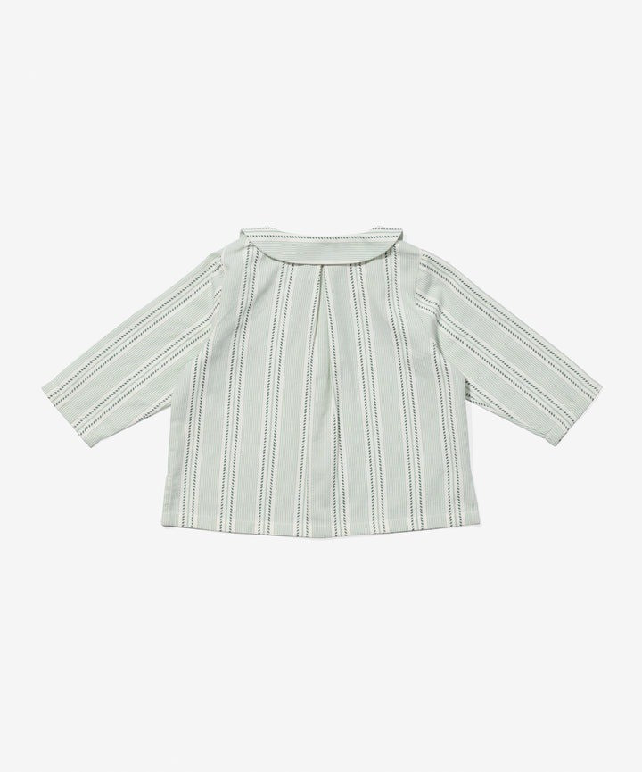 Jefferson Baby Shirt, Sage Chevron Stripe|9230
