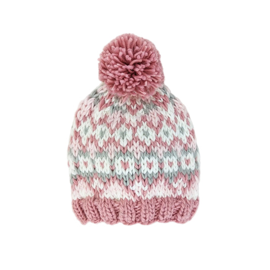 Fairisle Winter Beanie Hat Rosey