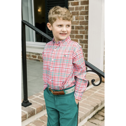 Performance Roscoe Button Down Shirt- Jingle Plaid|2853