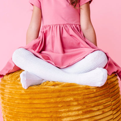 White Cable Knit Tights|12962