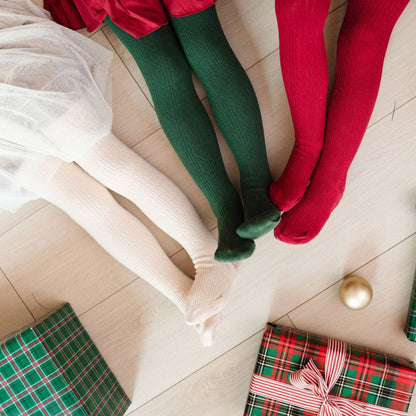 Forest Green Cable Knit Tights|13601