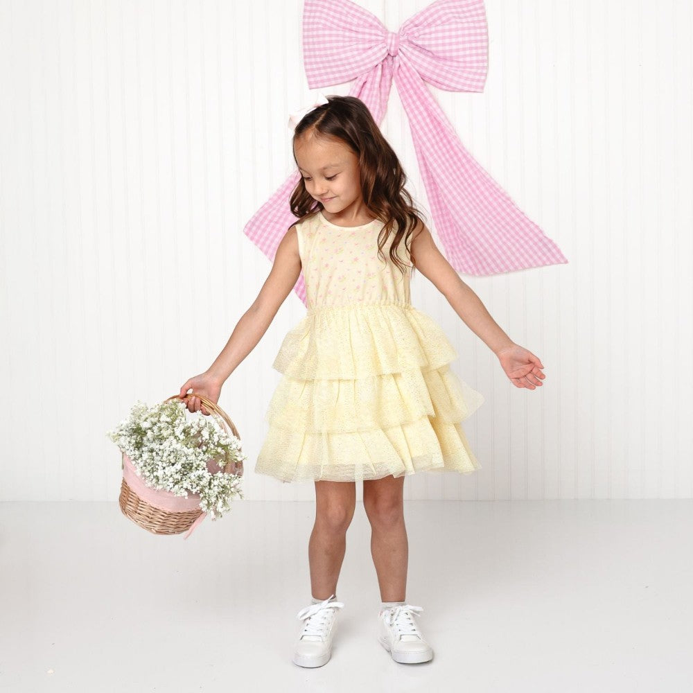 Lemon Floral Tank Tutu Dress|11251