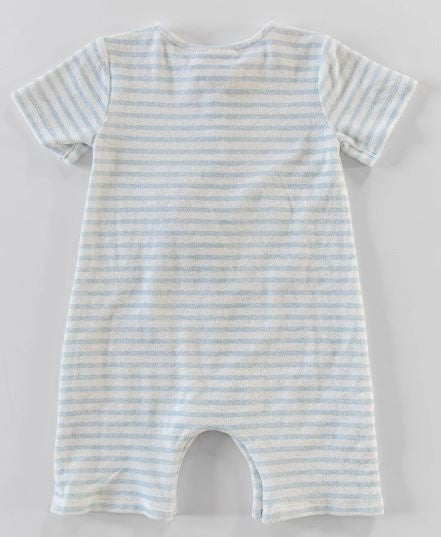Walker Terry Romper - Blue & White Stripe|6990