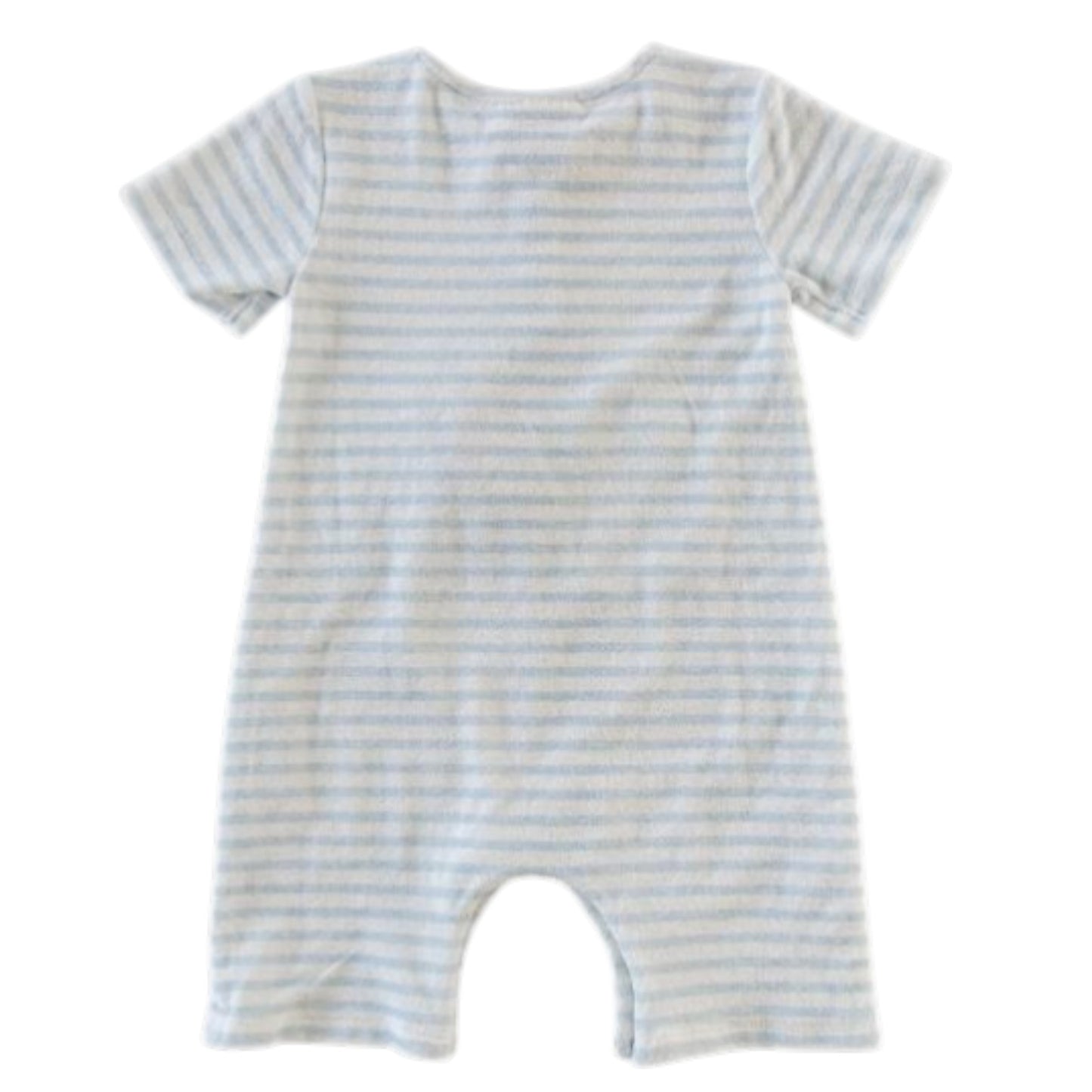 Walker Terry Romper - Blue & White Stripe