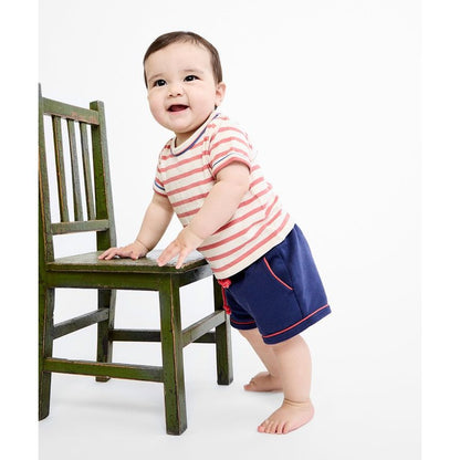 Willie Baby T-Shirt, Nautical Red Stripe|6819