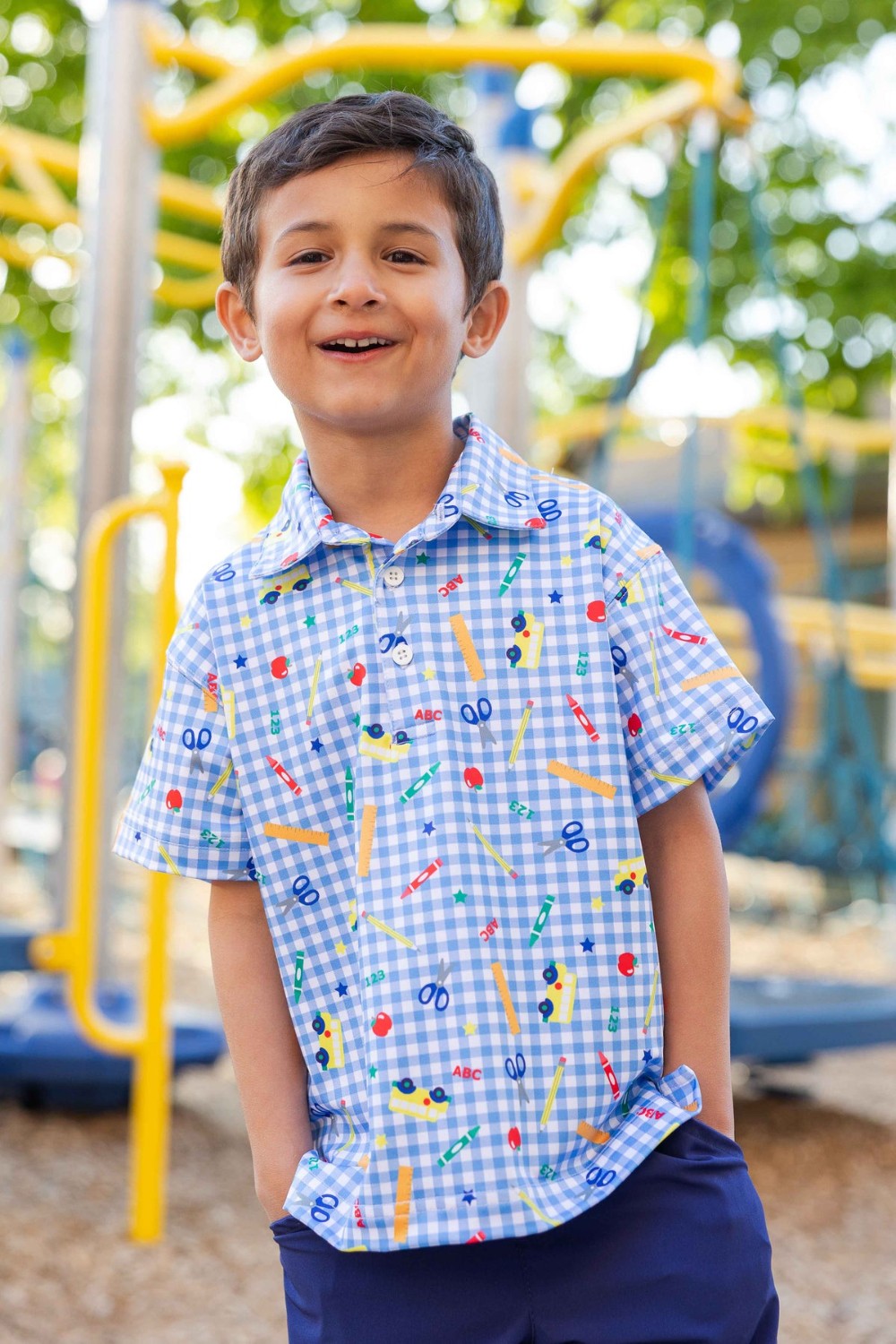 School Print Performance Knit Polo|12895