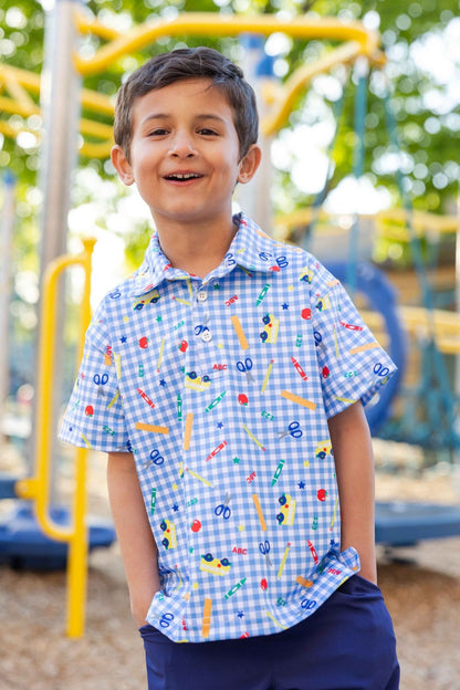 School Print Performance Knit Polo|12895