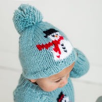 Blue Snowman Beanie