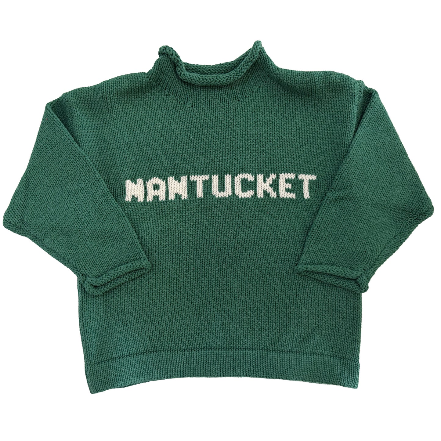 Nantucket Cotton Rollneck Sweater - Hunter Green