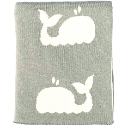 Whale Baby Blanket, Gray