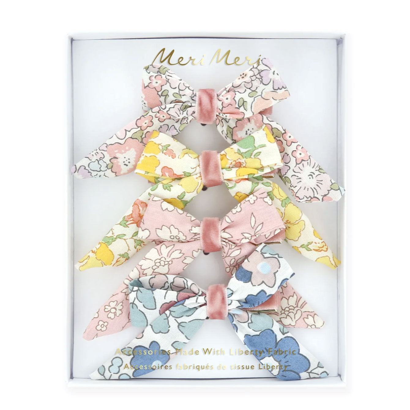 Floral Pattern Bow Hair Clips