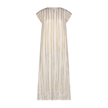 Noa Women's Maxi Caftan Gold Lurex Stripe
