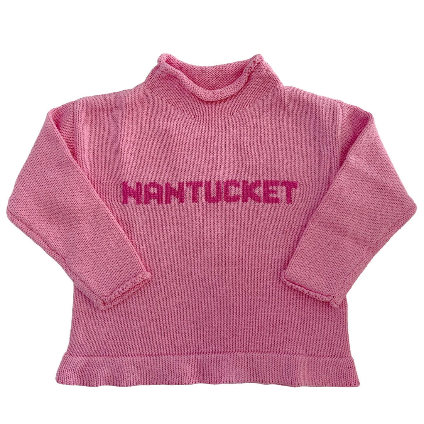 Nantucket Cotton Rollneck Sweater - Light Pink