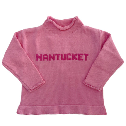 Nantucket Cotton Rollneck Sweater - Light Pink