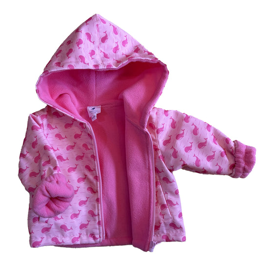 Pink Whale + Waves Raincoat