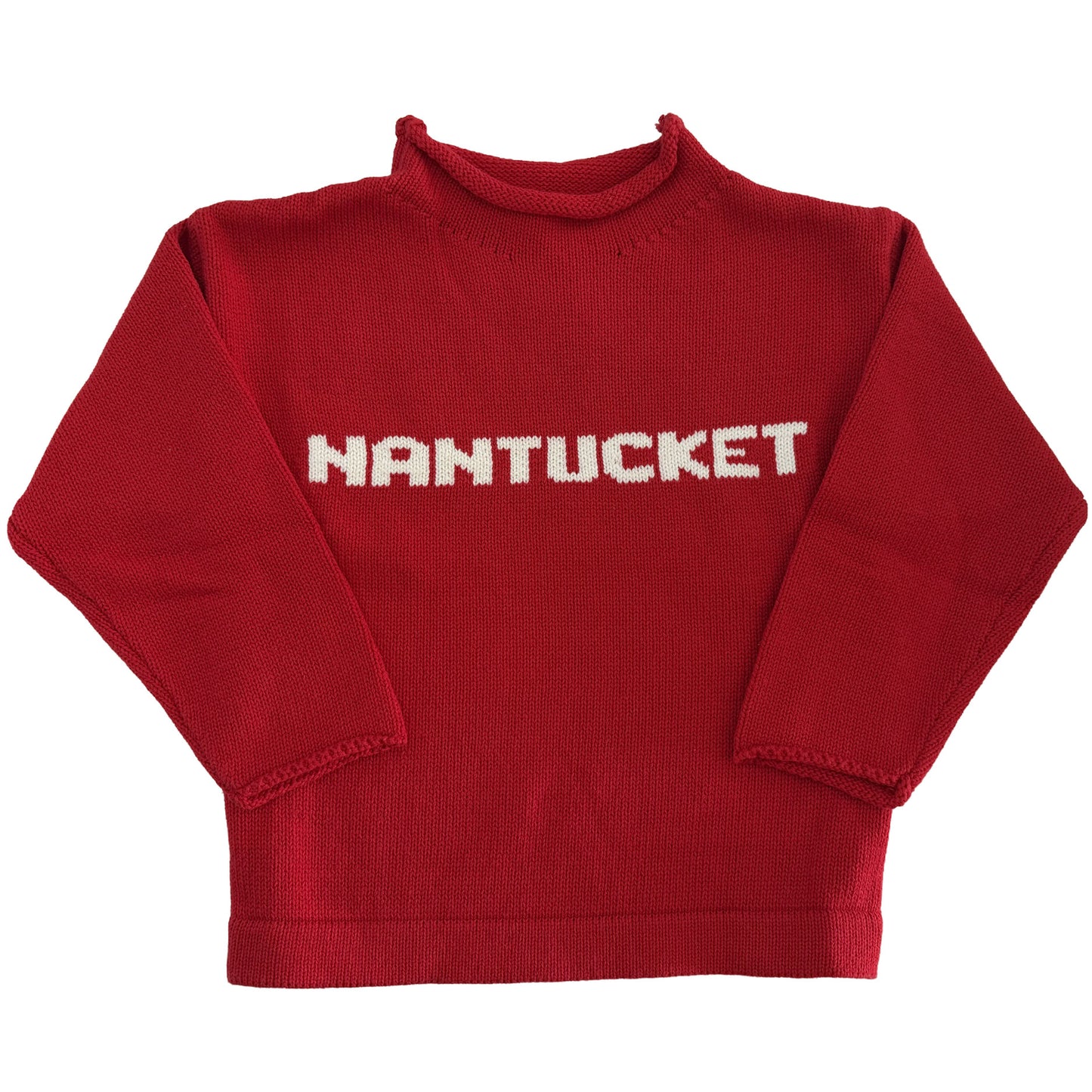 Nantucket Cotton Rollneck Sweater- Sankaty Red