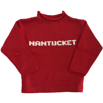 Nantucket Cotton Rollneck Sweater- Sankaty Red
