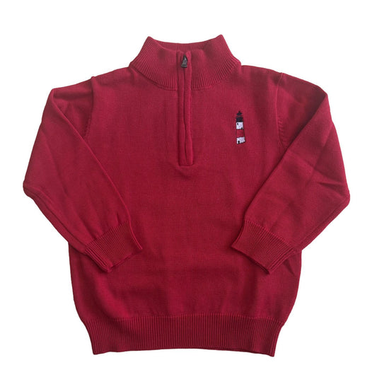 Sankaty Red Quarter Zip Sweater