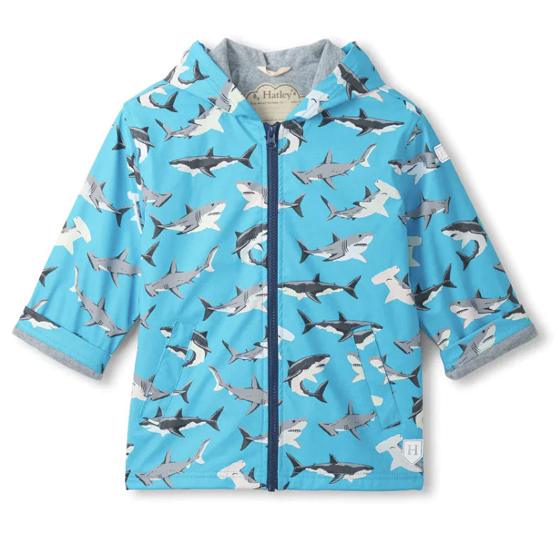 Shark Party Colour Change Zip-Up Rain Jacket
