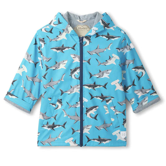 Shark Party Colour Change Zip-Up Rain Jacket