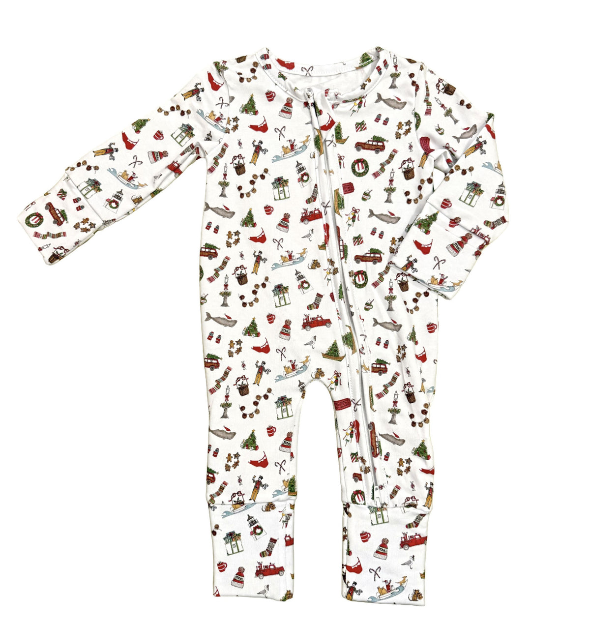 "Nantucket Stroll" Baby Zipper Romper by Tori Samuel