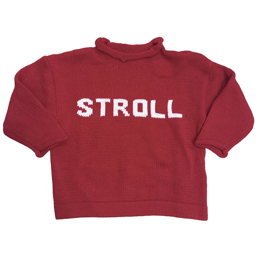 Red Cotton Rollneck "Stroll" Sweater