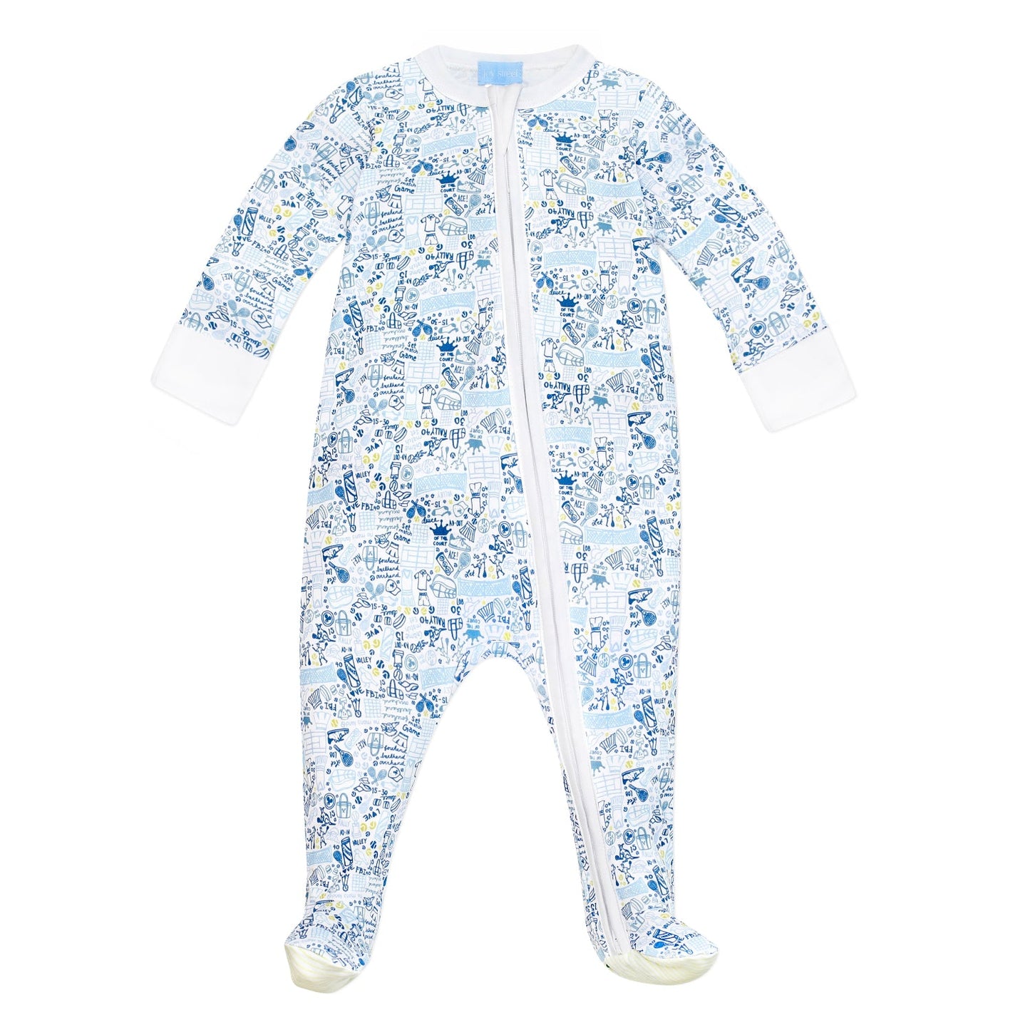 Tennis Zip Baby Onesie Blue