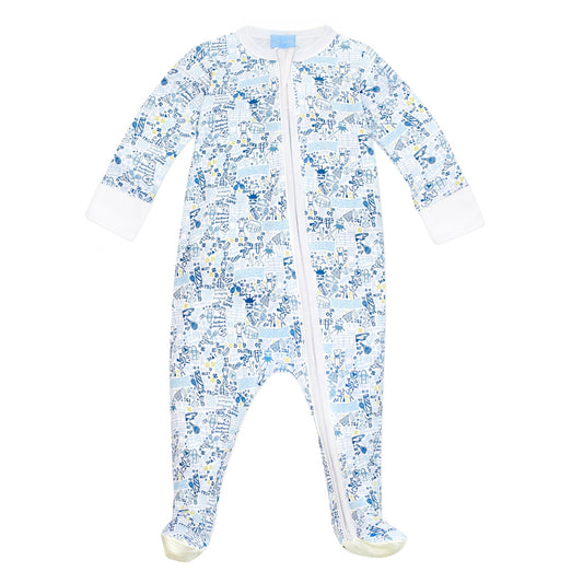 Tennis Zip Baby Onesie Blue