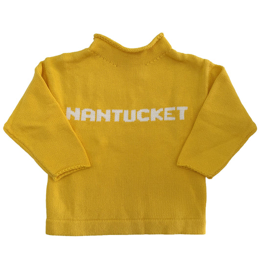 Nantucket Cotton Rollneck Sweater - Daffodil Yellow